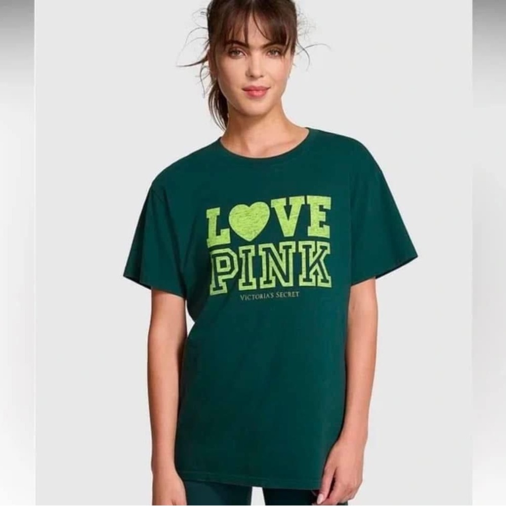 Victoria's Secret Teal Love Pink Tee